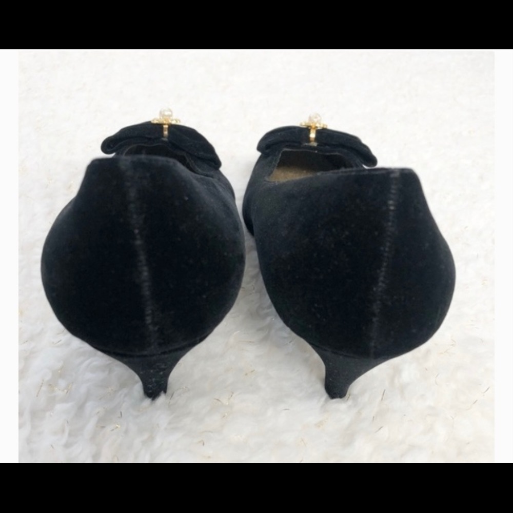 Wild Rose Black Velvet Shoes Slip On Pumps size 7 - Picture 8 of 9